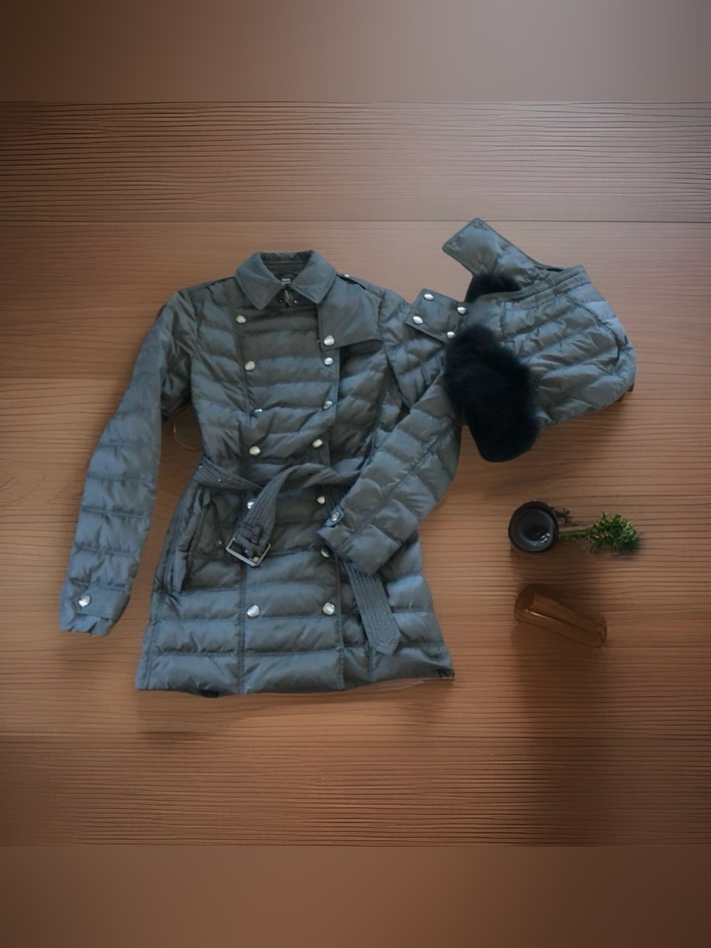 Burberry Brit Valestead Down Coat with Fur Hood - XS